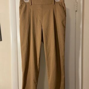LOFT Camel Tan Pleated Trousers